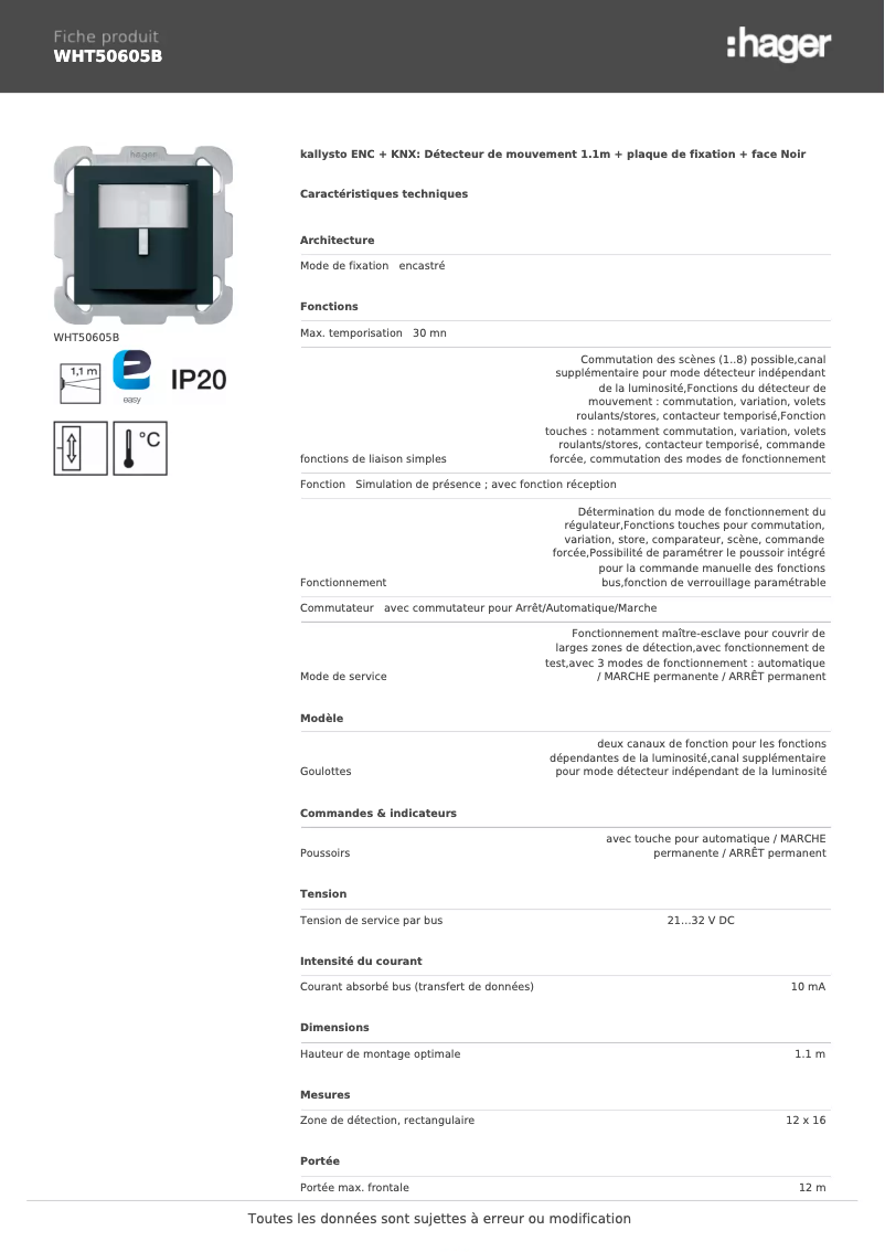 Image de la première page du manuel de l'appareil WHT50605B