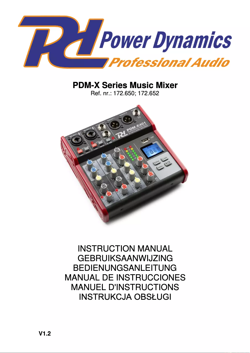 Image de la première page du manuel de l'appareil PDM-X601