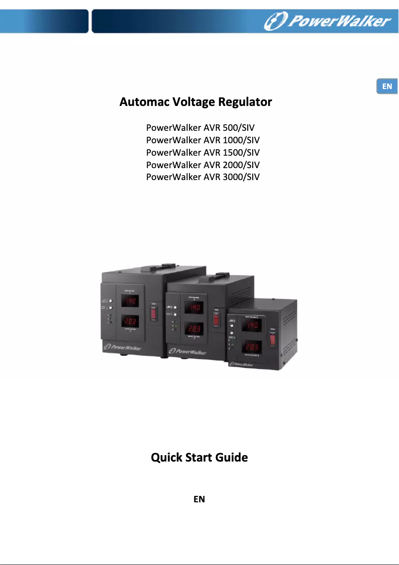 Page n°1 - Manuel utilisateur PowerPlus PowerWalker AVR 2000/SIV