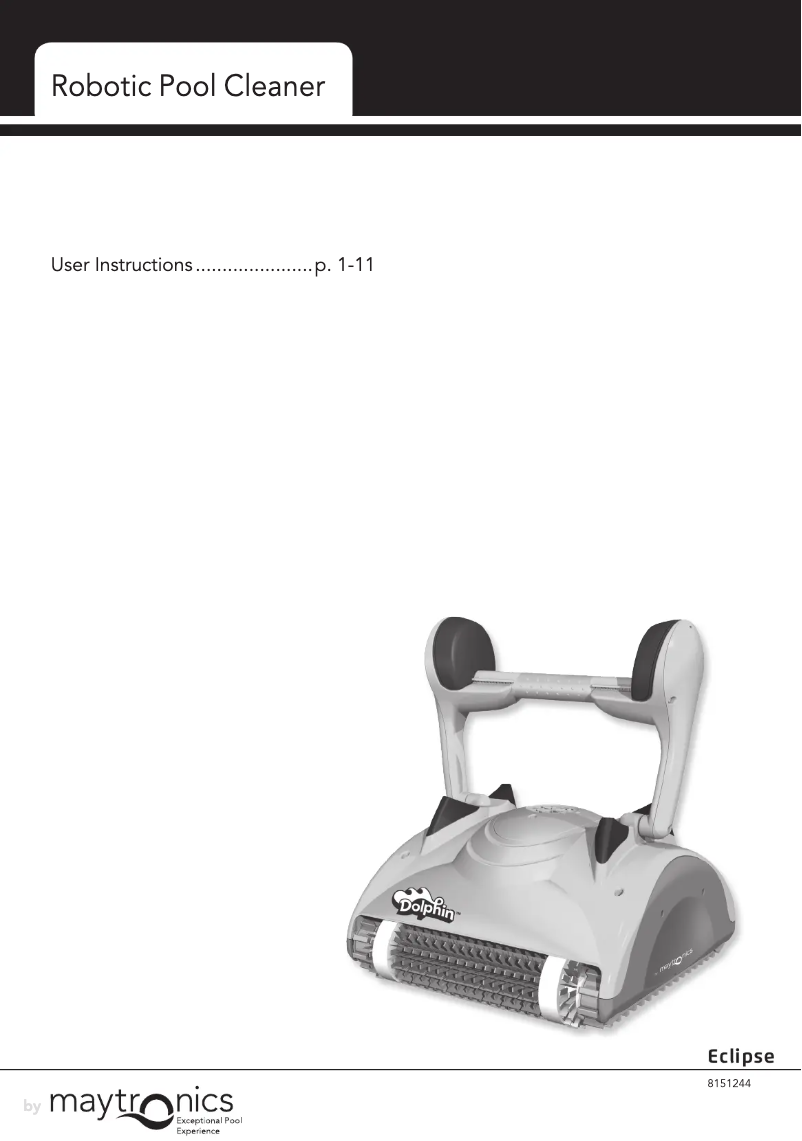 Page 1 de la notice Manuel utilisateur Maytronics Eclipse