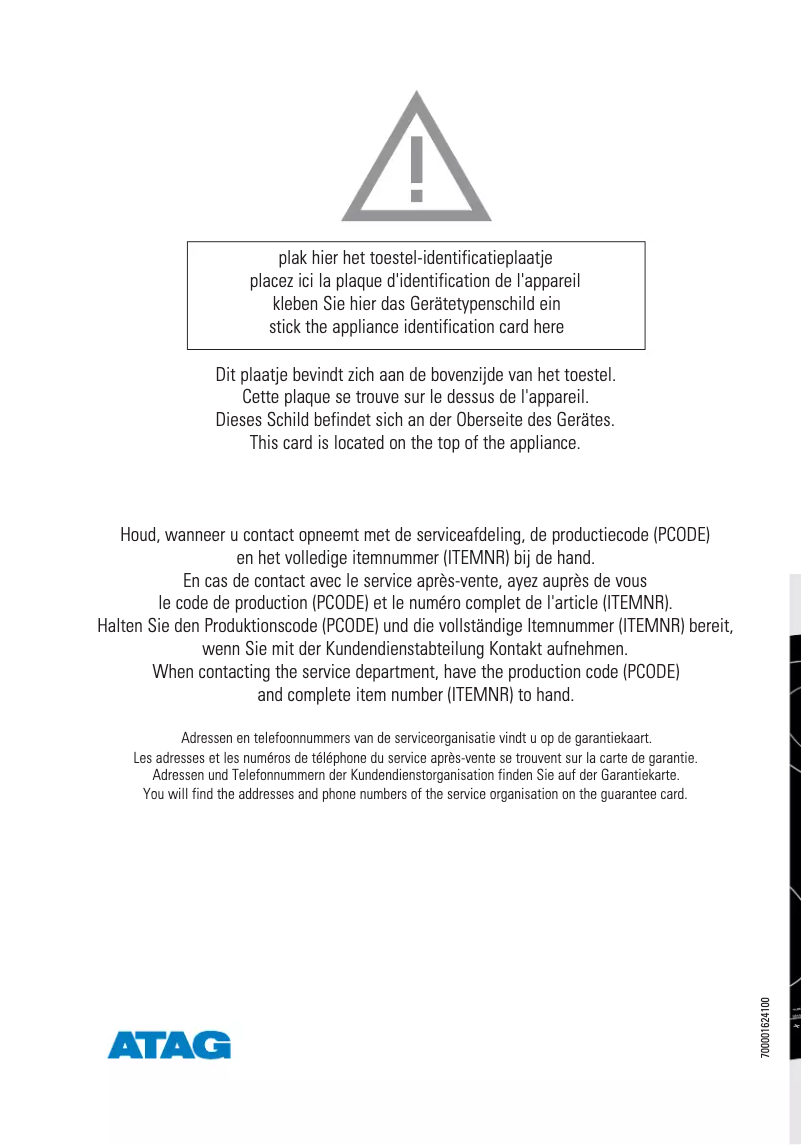 Page 1 de la notice Manuel utilisateur Atag HI6071M