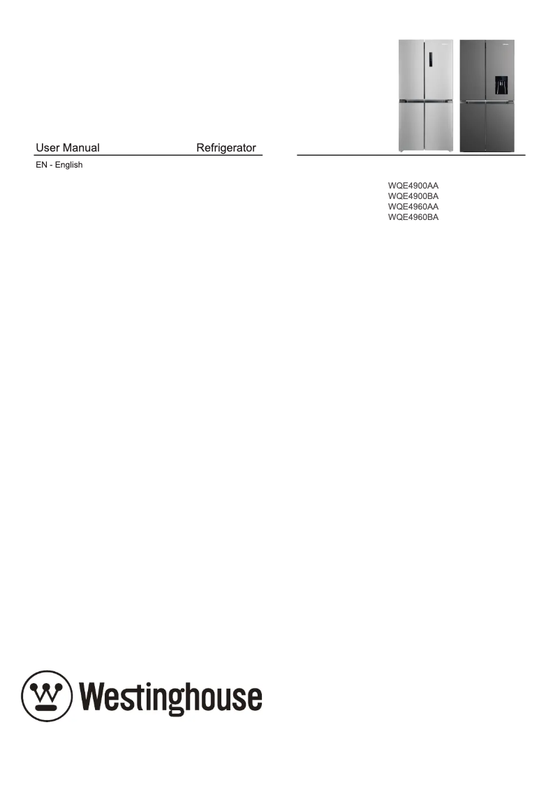 Page n°1 - Manuel utilisateur Westinghouse WQE4900AA