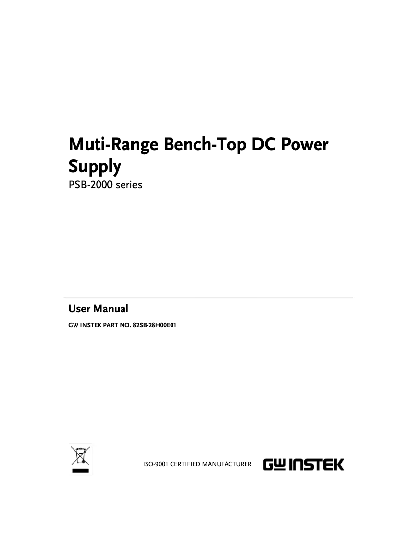 Page 1 de la notice Manuel utilisateur GW Instek PSB-2400L
