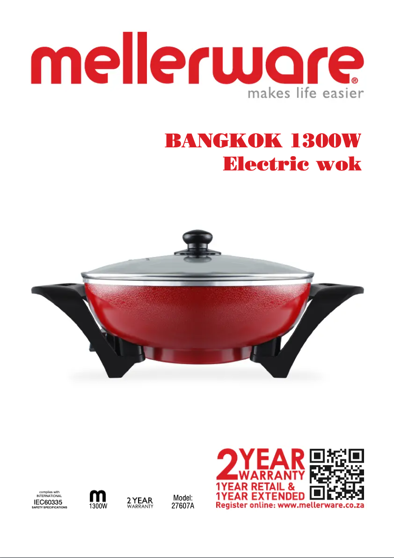 Página 1 del manual Manual de usuario Mellerware Bangkok Wok 27607A