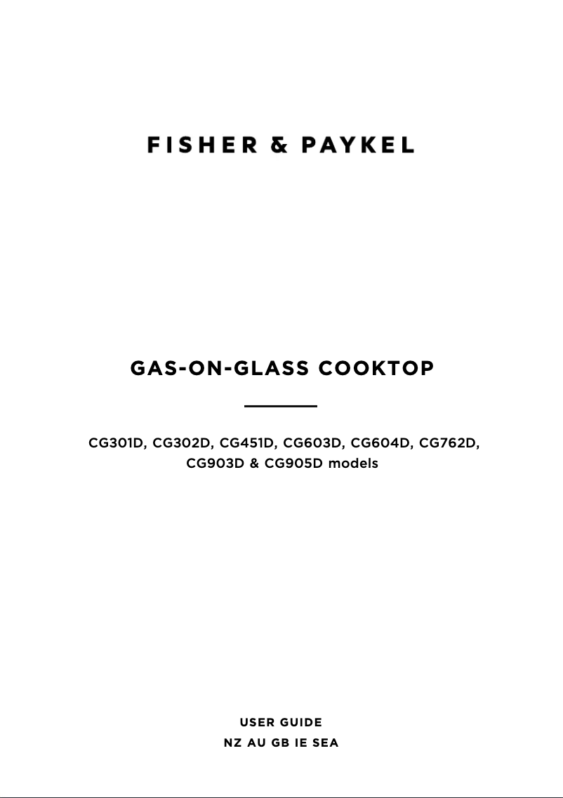 Page n°1 - Manuel utilisateur Fisher & Paykel CG604DNGGB4