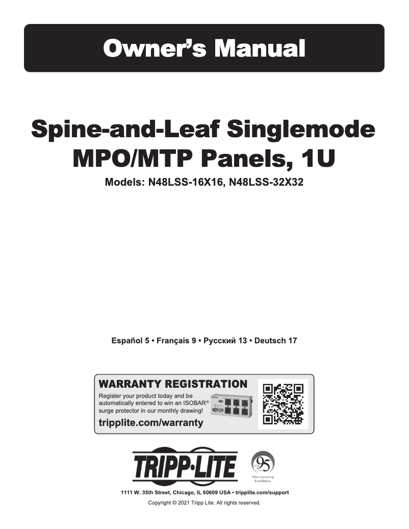 Page n°1 - Manuel utilisateur Tripp Lite N48LSS-32X32