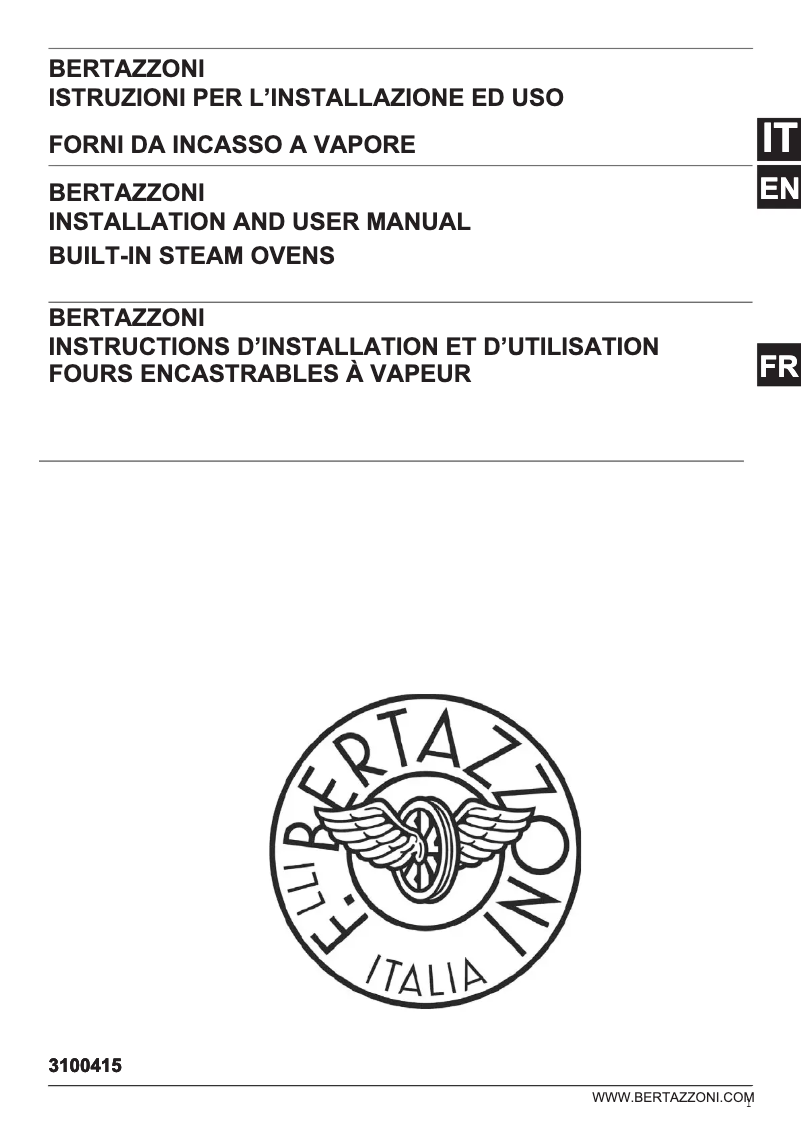 Page 1 de la notice Guide d'installation Bertazzoni F6011HERVPTNE