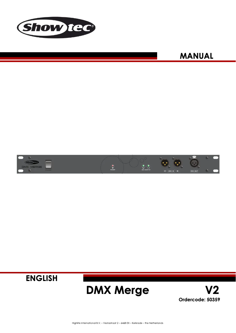 Page 1 de la notice Manuel utilisateur Showtec DMX Merge