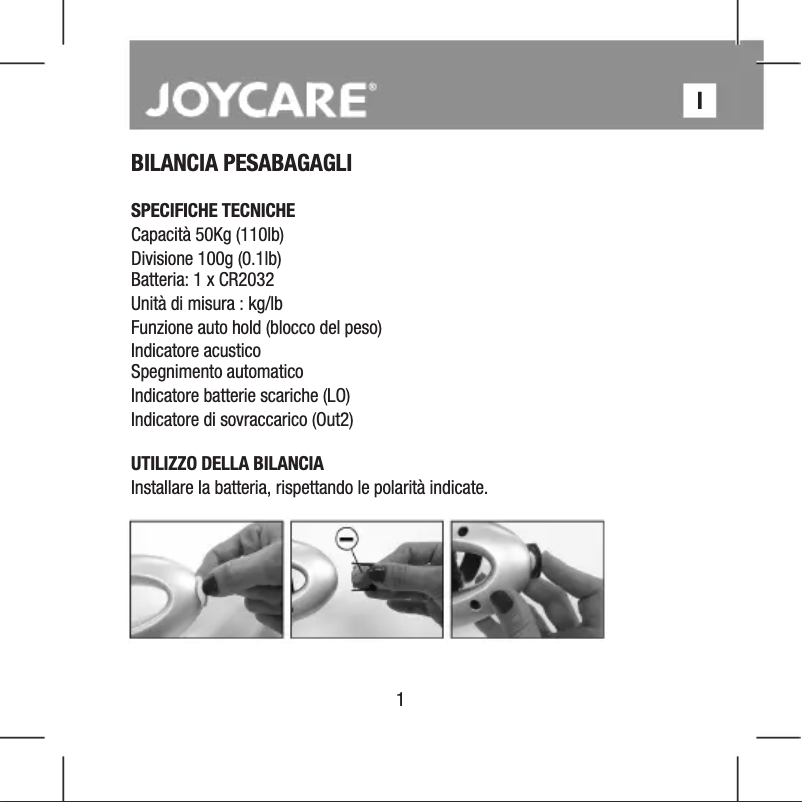 Página 1 del manual Manual de usuario Joycare JC-417