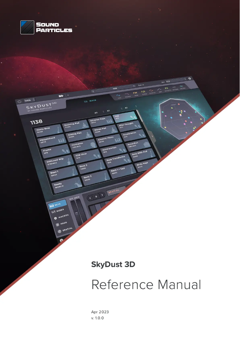 Page n°1 - Manuel utilisateur Sound Particles SkyDust 3D
