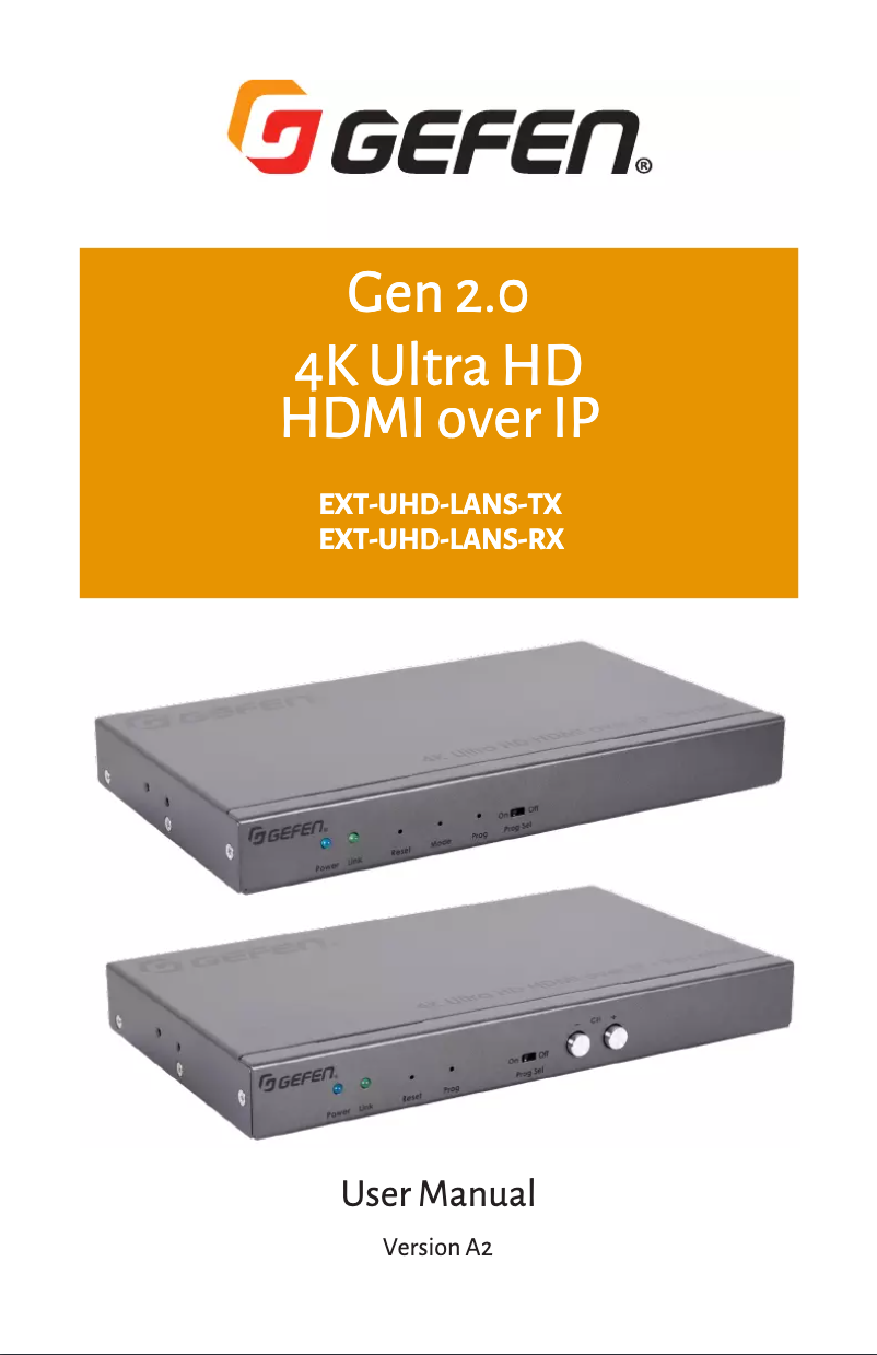 Page n°1 - Manuel utilisateur Gefen EXT-UHD-LANS-TX
