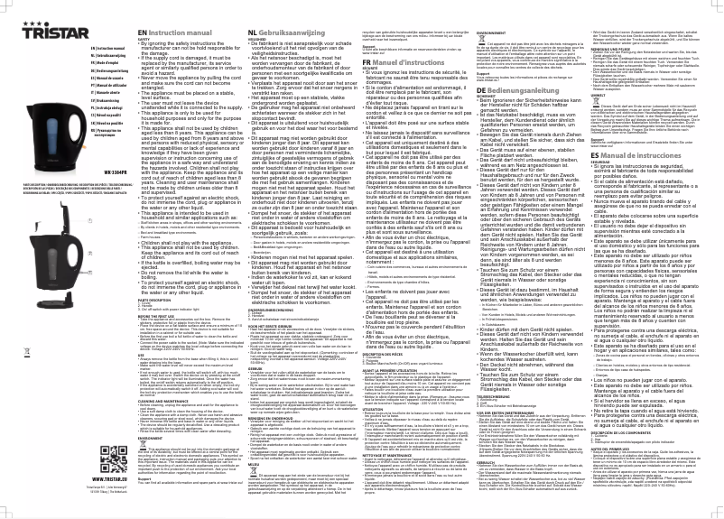 Page 1 de la notice Manuel utilisateur TriStar WK-3384PR