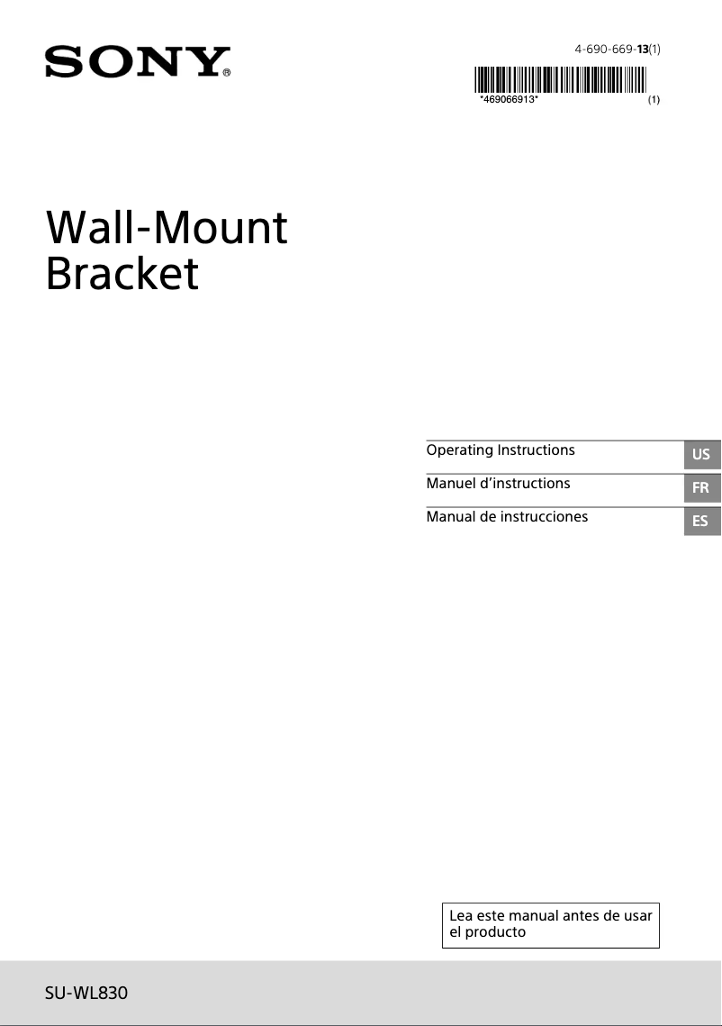 Image de la première page du manuel de l'appareil SU-WL830
