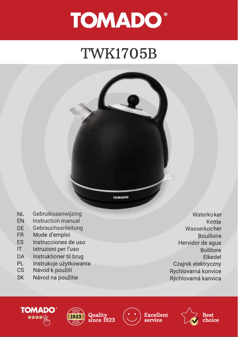 Image de la première page du manuel de l'appareil TWK1705B