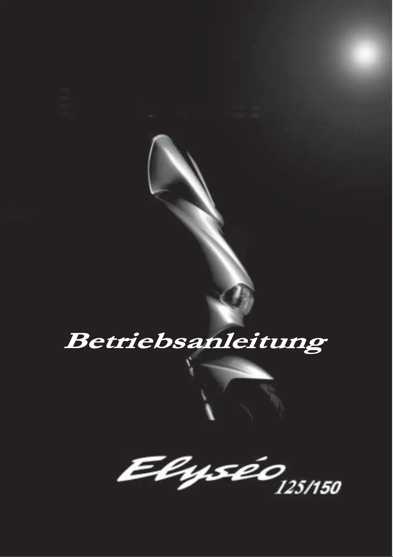 Page 1 de la notice Manuel utilisateur Peugeot Elyseo 150cc