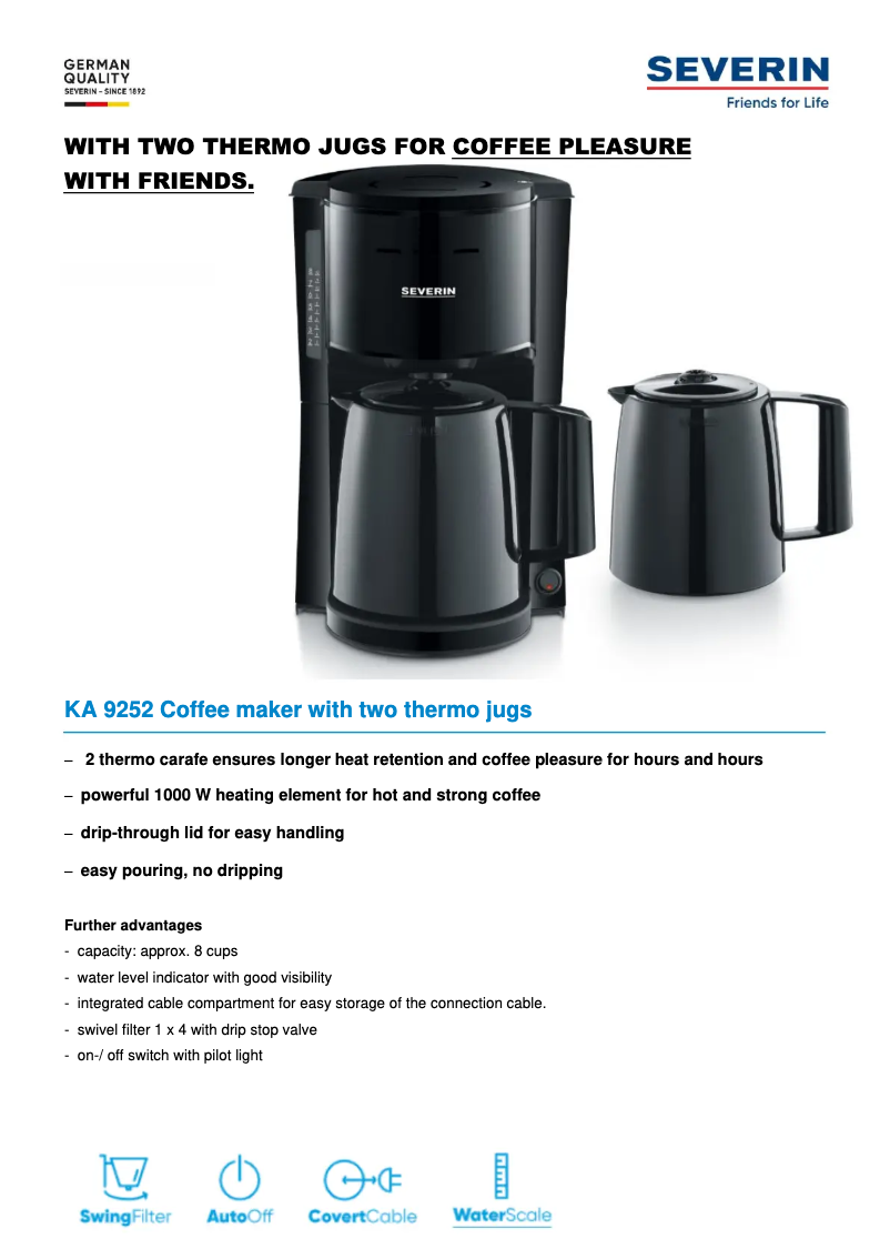 Page n°1 - Fiche technique Severin KA 9252