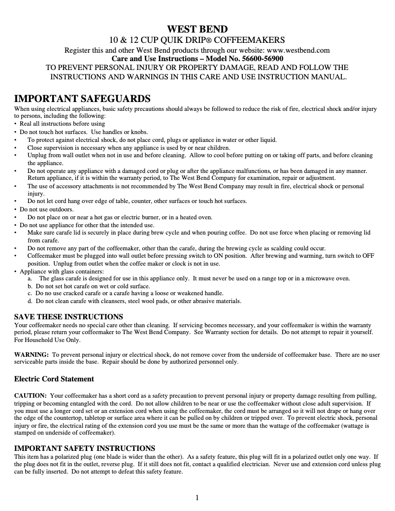 Image de la première page du manuel de l'appareil 56600