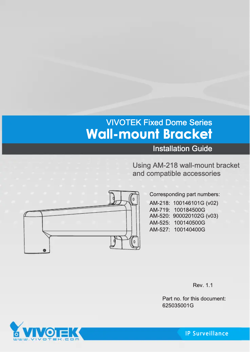 Page 1 de la notice Manuel utilisateur Vivotek AM-218