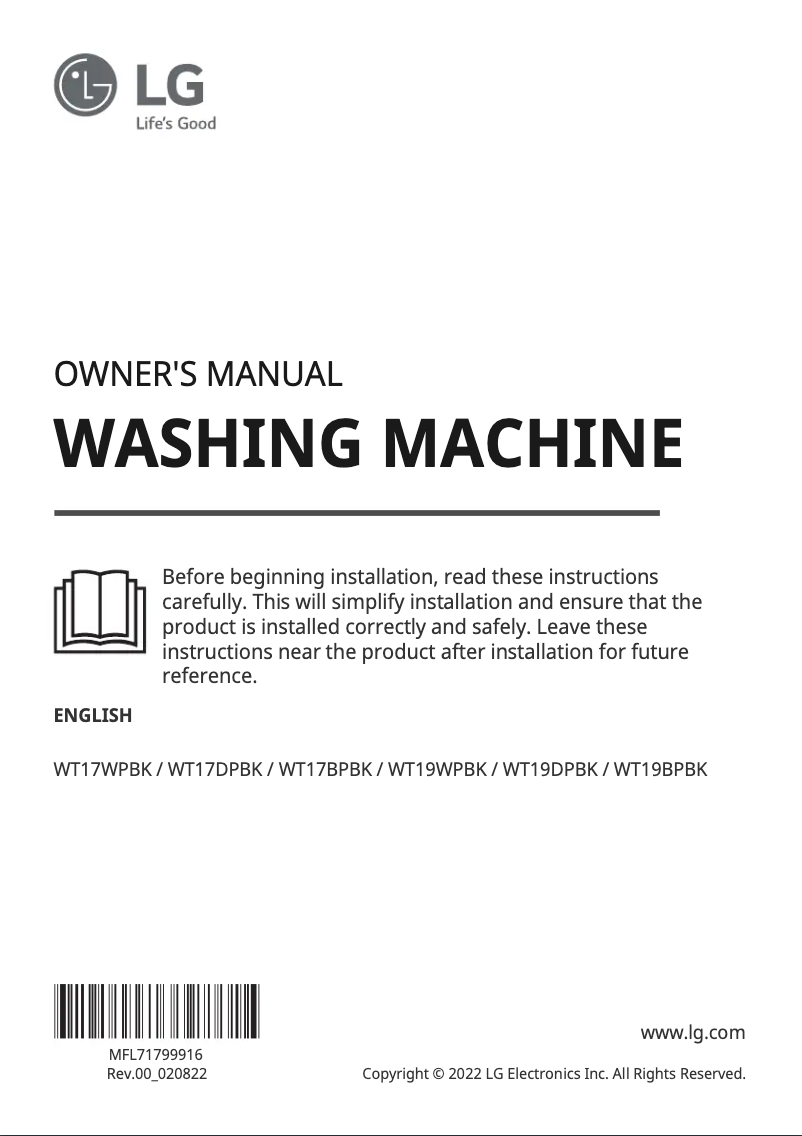 Página 1 del manual Manual de usuario LG WT17DPBK