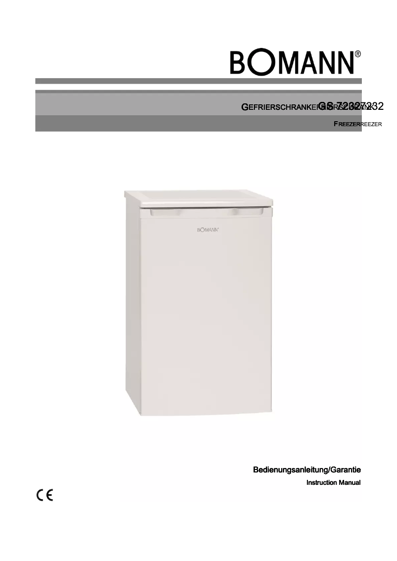 Page 1 de la notice Manuel utilisateur Bomann GS 7232