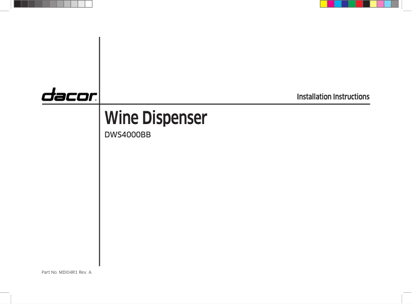 Page 1 de la notice Guide d'installation Dacor DWS4000BB