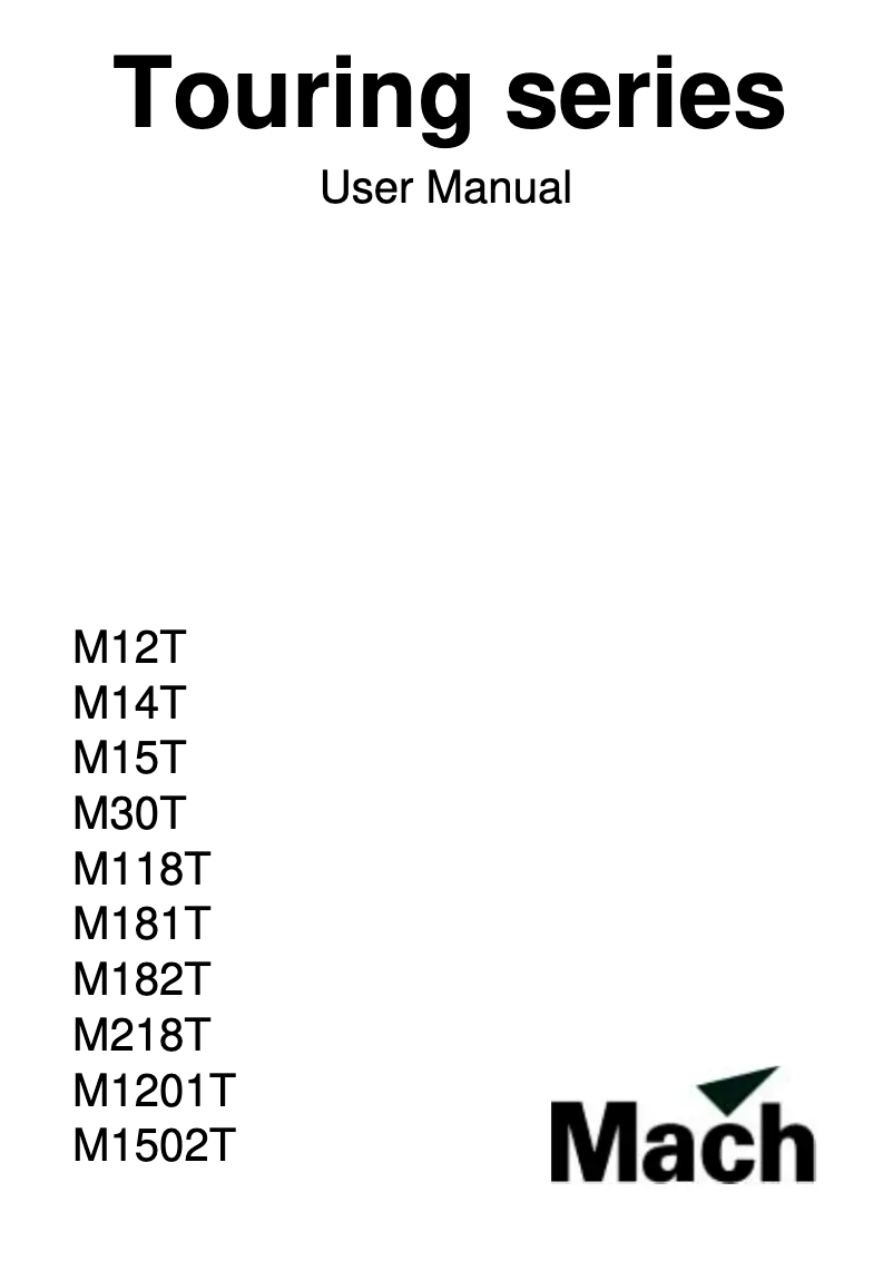 Page n°1 - Manuel utilisateur Martin M15T