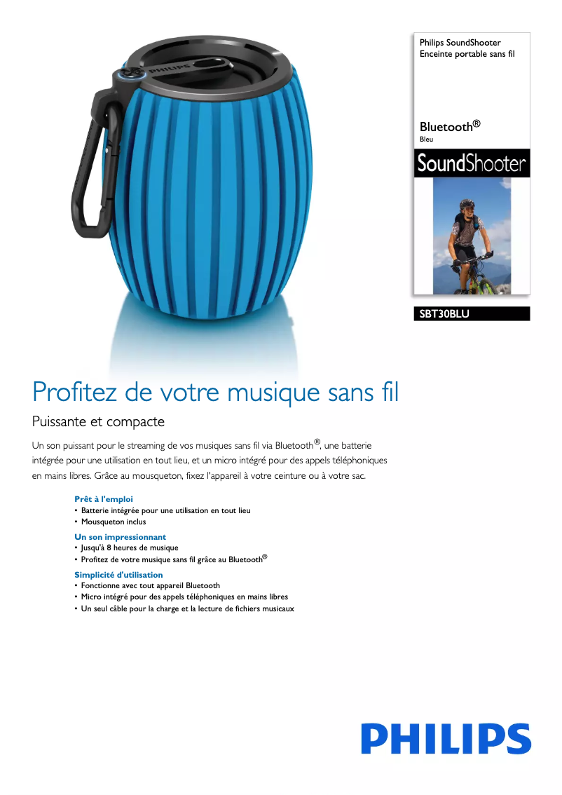 Page n°1 - Fiche technique Philips SoundShooter SBT30