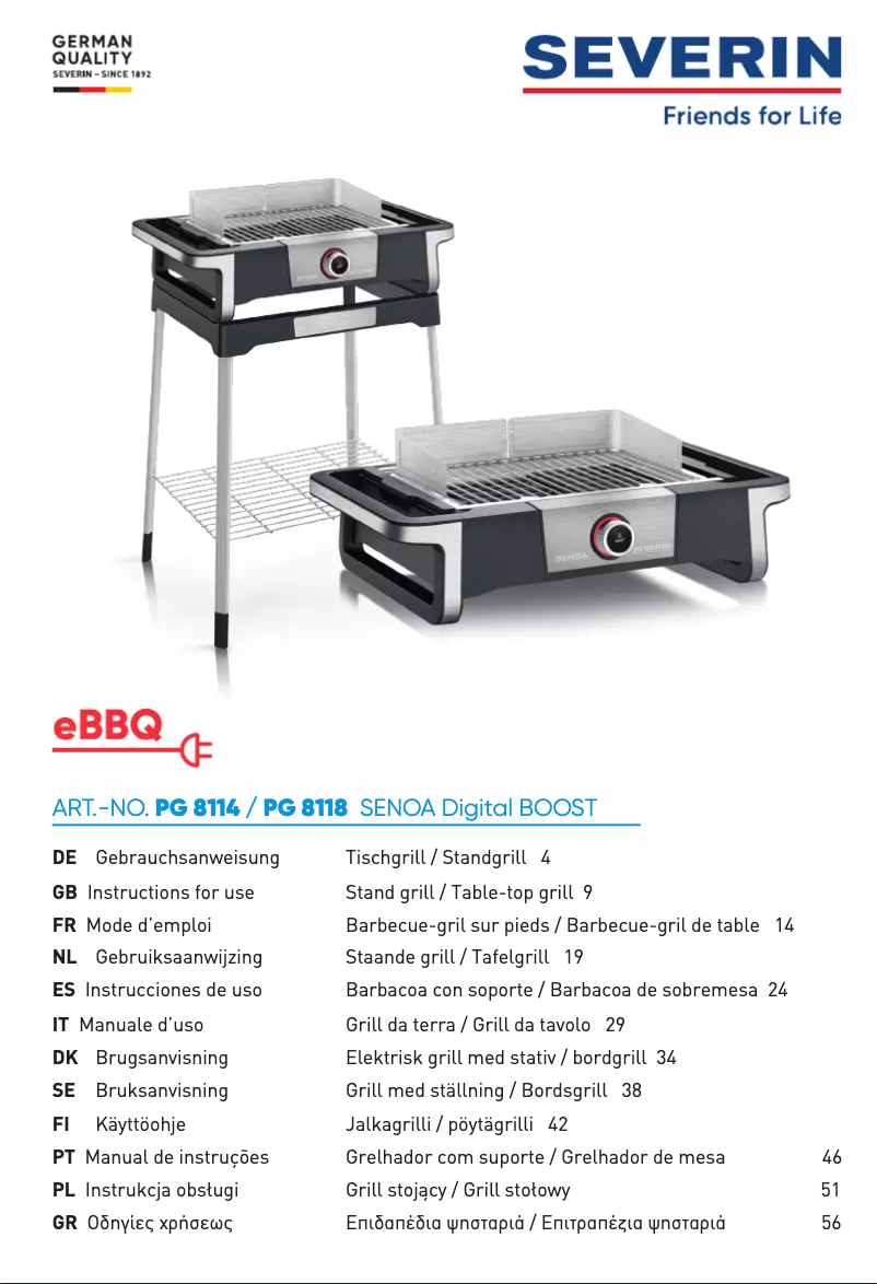 Page n°1 - Fiche technique Severin Senoa Digital Boost PG 8118