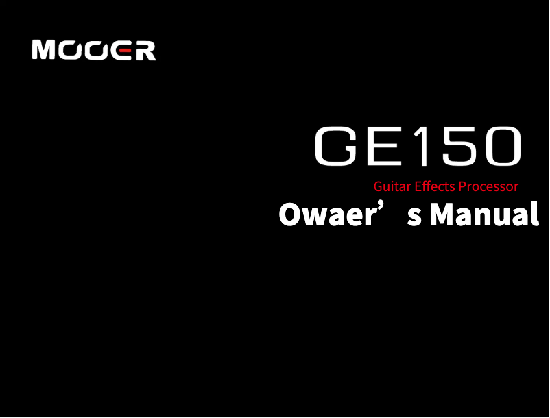 Page n°1 - Manuel utilisateur Mooer GE150