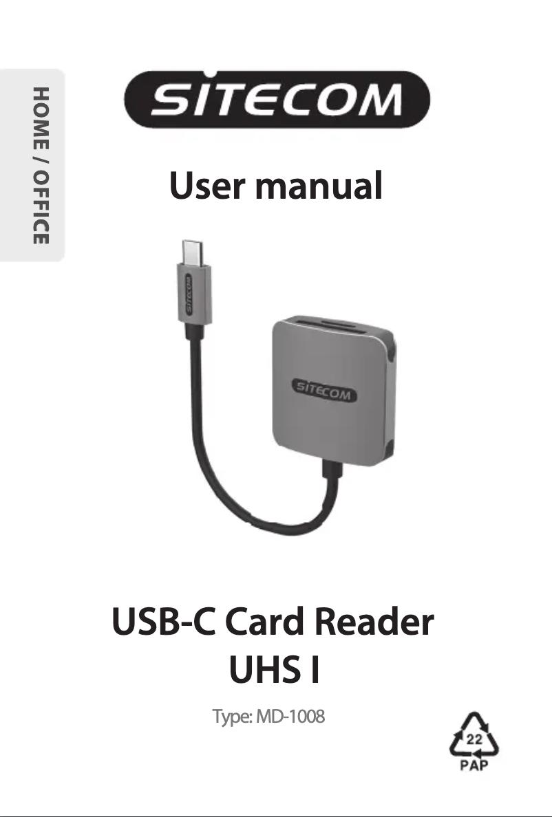 Page 1 de la notice Manuel utilisateur Sitecom MD-1008