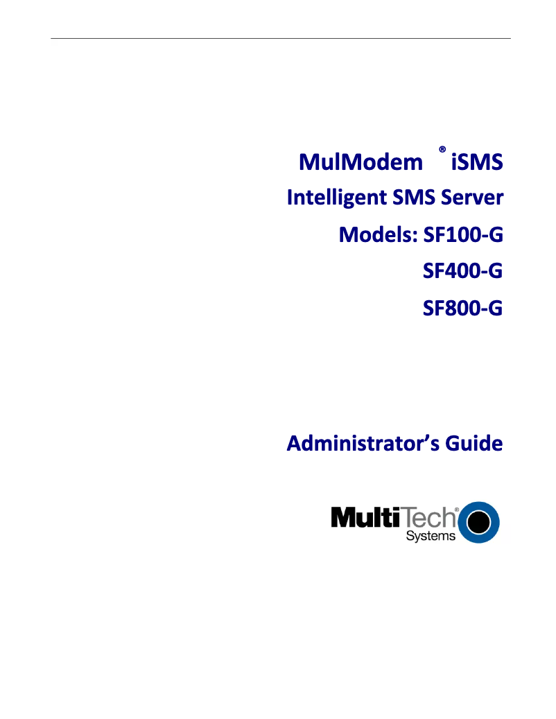 Image de la première page du manuel de l'appareil SF400-G-EU
