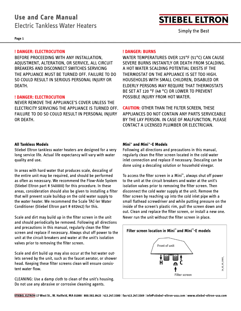 Page 1 de la notice Guide de démarrage rapide Stiebel Eltron Tempra Trend