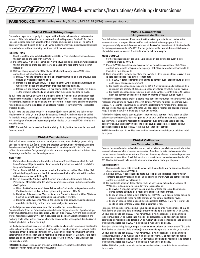 Image de la première page du manuel de l'appareil WAG-4