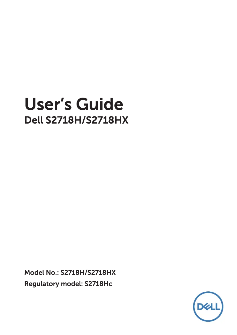 Page n°1 - Manuel utilisateur Dell S2718H