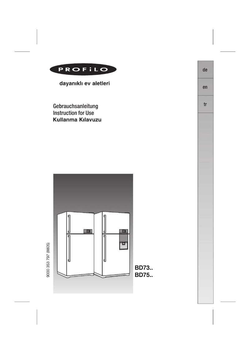 Page 1 de la notice Manuel utilisateur Profilo BD7310ANF