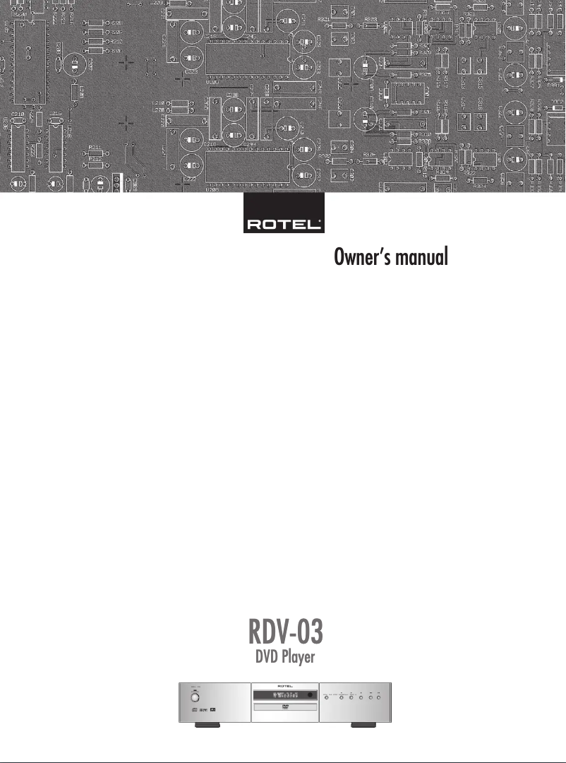 Page 1 de la notice Manuel utilisateur Rotel RDV-03