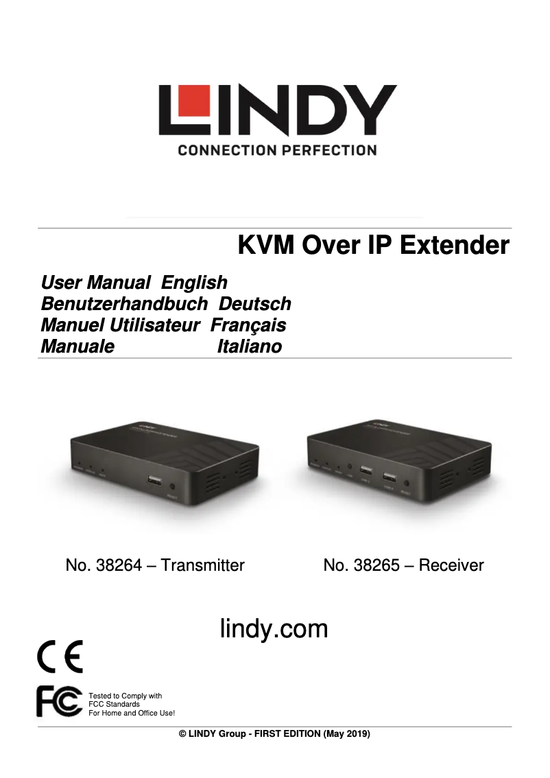 Page 1 de la notice Manuel utilisateur Lindy 38265