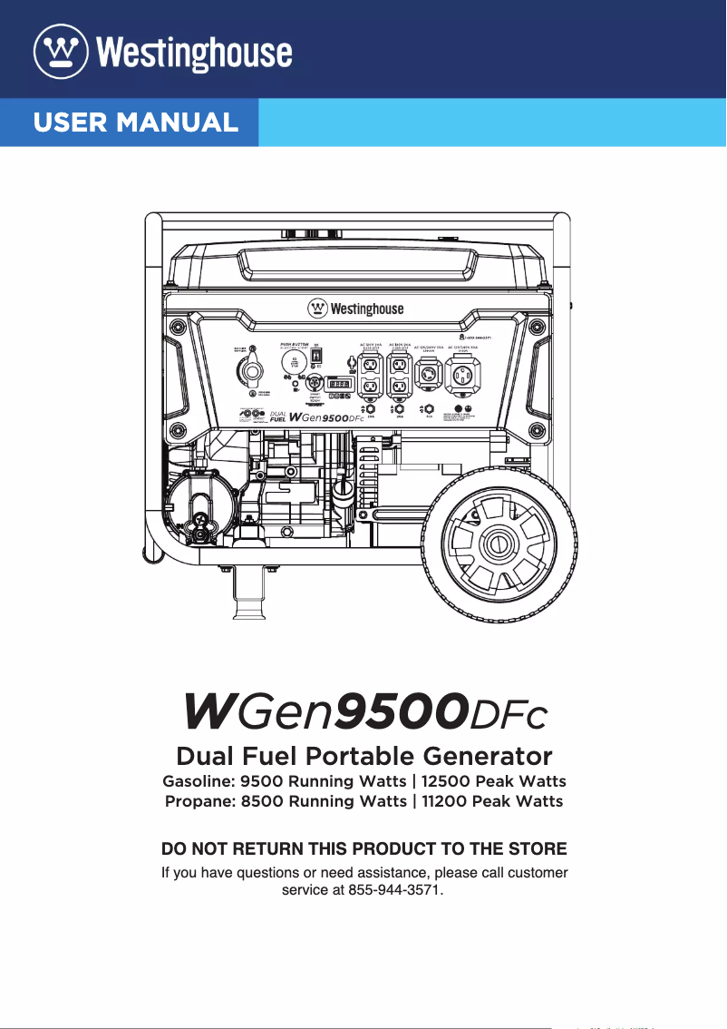 Image de la première page du manuel de l'appareil WGen9500DFc