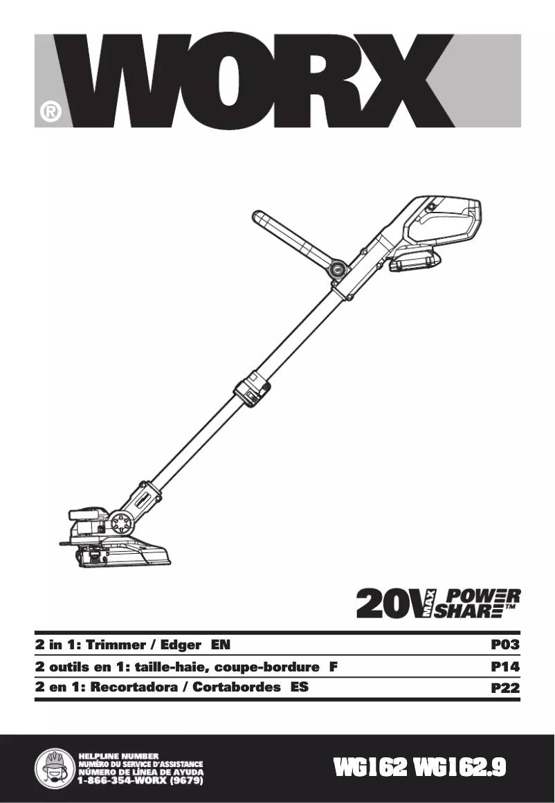 Page n°1 - Manuel utilisateur Worx WG929