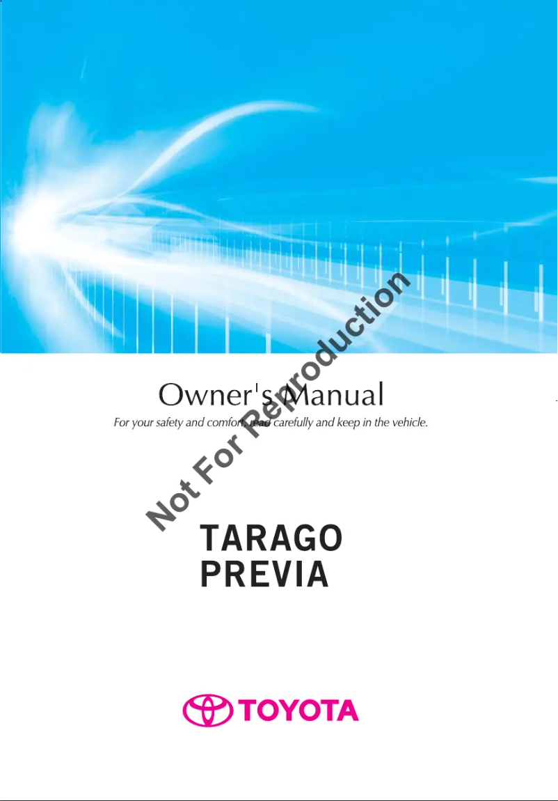 Page 1 de la notice Manuel utilisateur Toyota Previa (2012)