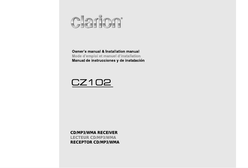 Page n°1 - Manuel utilisateur Clarion CZ102