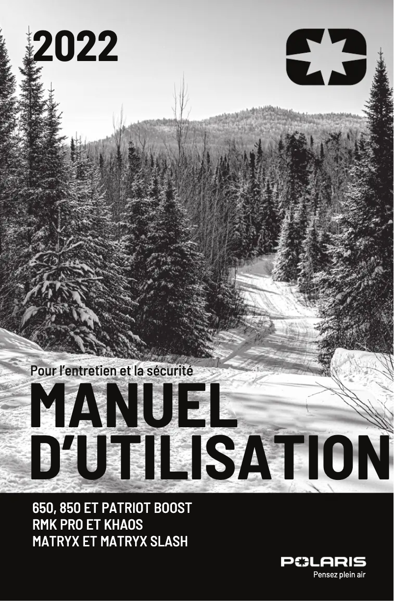Page n°1 - Manuel utilisateur Polaris 850 RMK Khaos Slash 165 (2022)