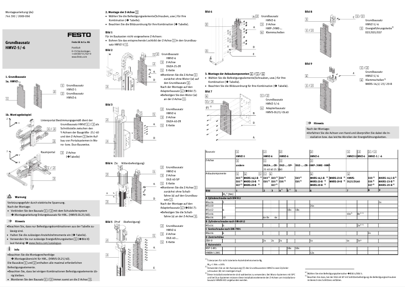 Page 1 de la notice Manuel utilisateur Festo HMVZ-5