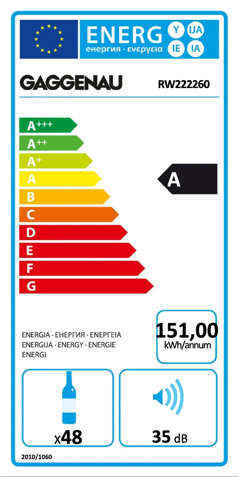 Page 1 de la notice Manuel utilisateur Gaggenau RW222260