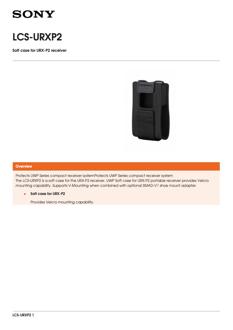 Page n°1 - Brochure Sony LCS-URXP2