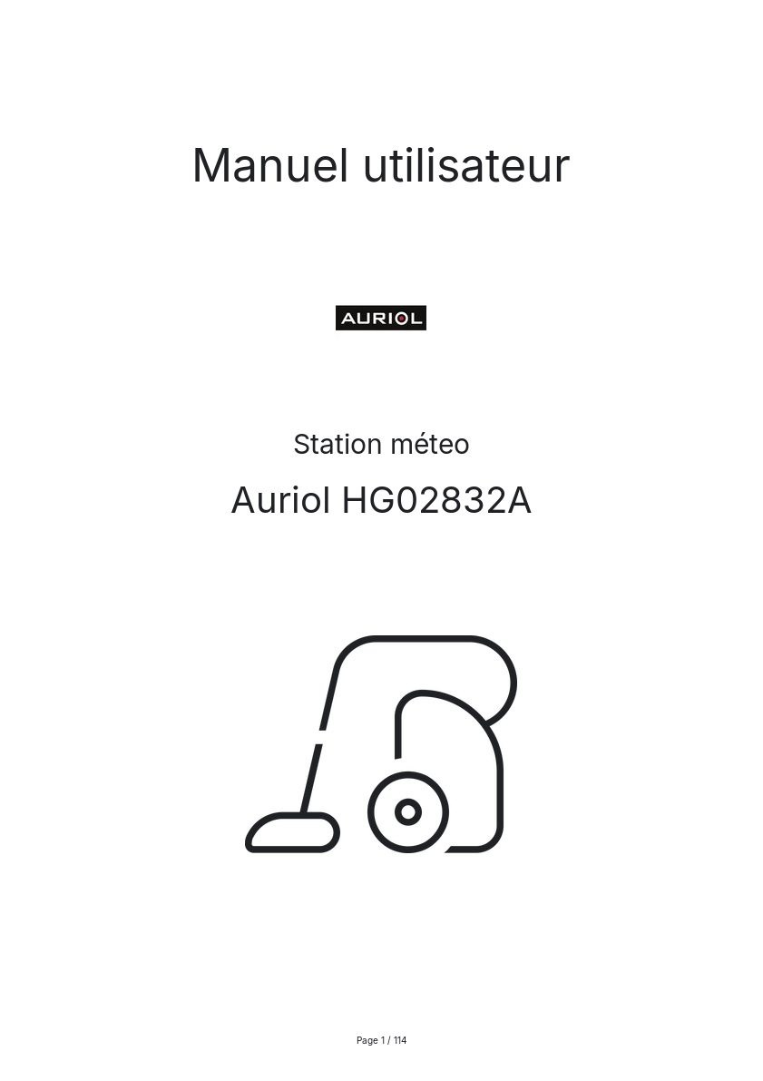 Image de la première page du manuel de l'appareil HG02832A