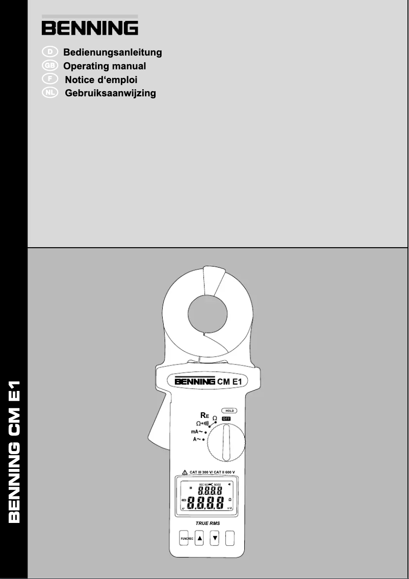 Image de la première page du manuel de l'appareil CM E1