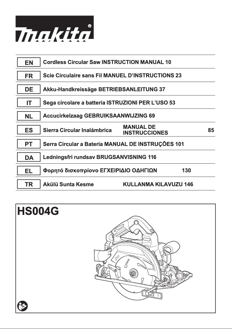 Page n°1 - Manuel utilisateur Makita HS004GD203