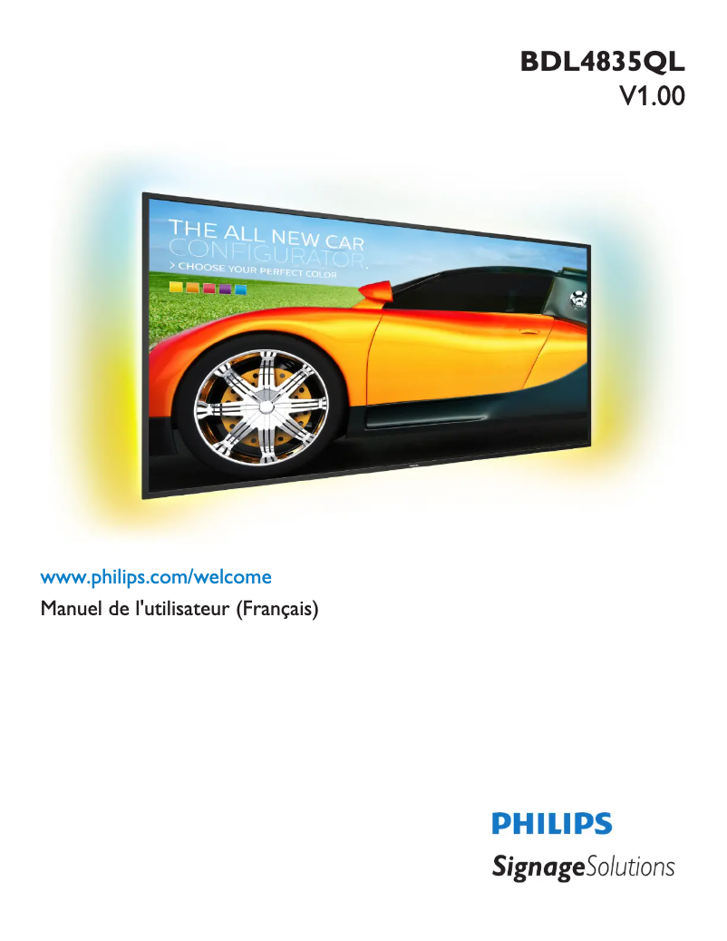 Page 1 de la notice Manuel utilisateur Philips Signage Solutions BDL4835QL