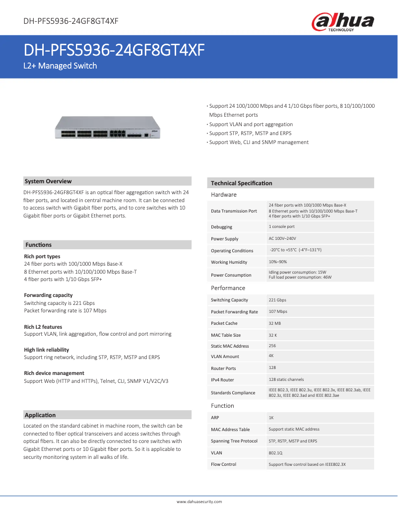 Page n°1 - Manuel utilisateur Dahua Technology PFS5936-24GF8GT4XF